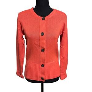 Ann Taylor LOFT Coral Button Front Cardigan Sweater Women's S Small